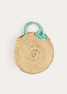 Adelaide Floral Detail Raffia Bag in Green ACCESSORIES from Pepa London