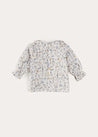 Ellis Liberty Print Peter Pan Collar Long Sleeve Blouse in Blue (1-12mths) from Pepa London