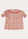 Margot Floral Short Sleeve Blouse in Red Made with Liberty Fabric (18m-12yrs) BLOUSES from Pepa London