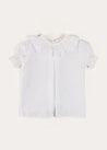 Hand Smocked Collar Short Sleeve Blouse in White (18mths-6yrs) BLOUSES from Pepa London