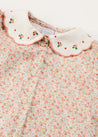 Mabel Floral Embroidered Short Sleeve Blouse in Coral (18mths-10yrs) from Pepa London