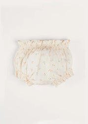 Esme Floral Bow Detail Bloomers in White (1-12mths) BLOOMER from Pepa London