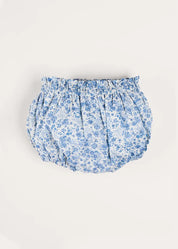 Charlotte Floral Button Detail Bloomers in Blue (1mth-2yrs) BLOOMER from Pepa London
