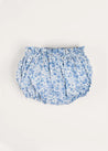 Charlotte Floral Button Detail Bloomers in Blue (1mth-2yrs) BLOOMER from Pepa London