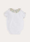 Cordelia Embroidered Double Collar Bodysuit in Pink Made with Liberty Fabric (1m-3yrs) TOPS & BODYSUITS from Pepa London