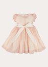 Constance Floral Hand Smocked Short Sleeve Party Dress in Pink (12mths-10yrs) DRESSES from Pepa London