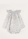 Ellis Sleeveless Dress with Bloomer and Bows in Blue Made with Liberty Fabric DRESSES from Pepa London