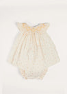 Esme Floral Hand Smocked Sleeveless Dress With Bloomers in White (1-12mths) DRESSES from Pepa London