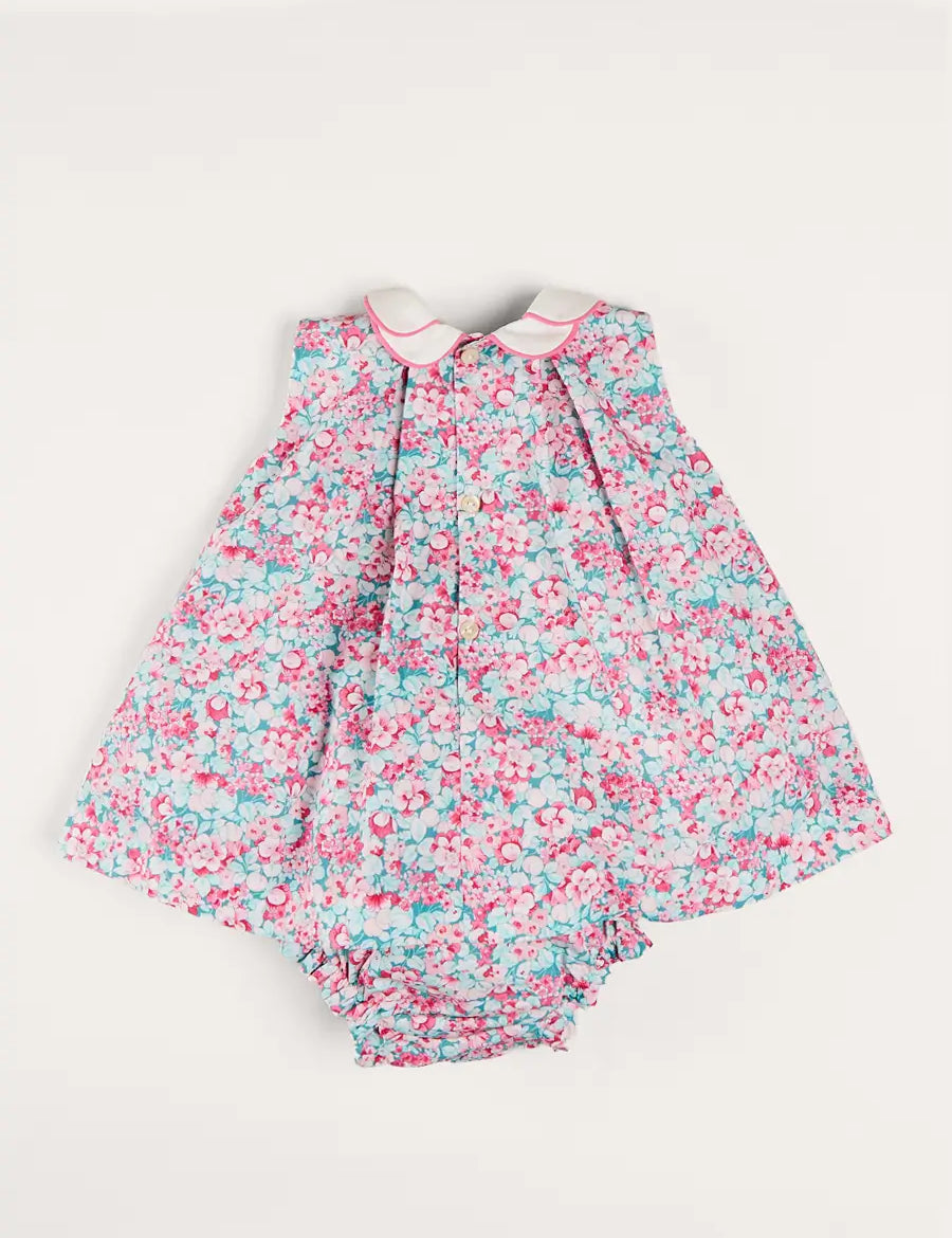 Eloise Floral Sleeveless Dress With Bloomers in Pink (3mths-3yrs) DRESSES from Pepa London