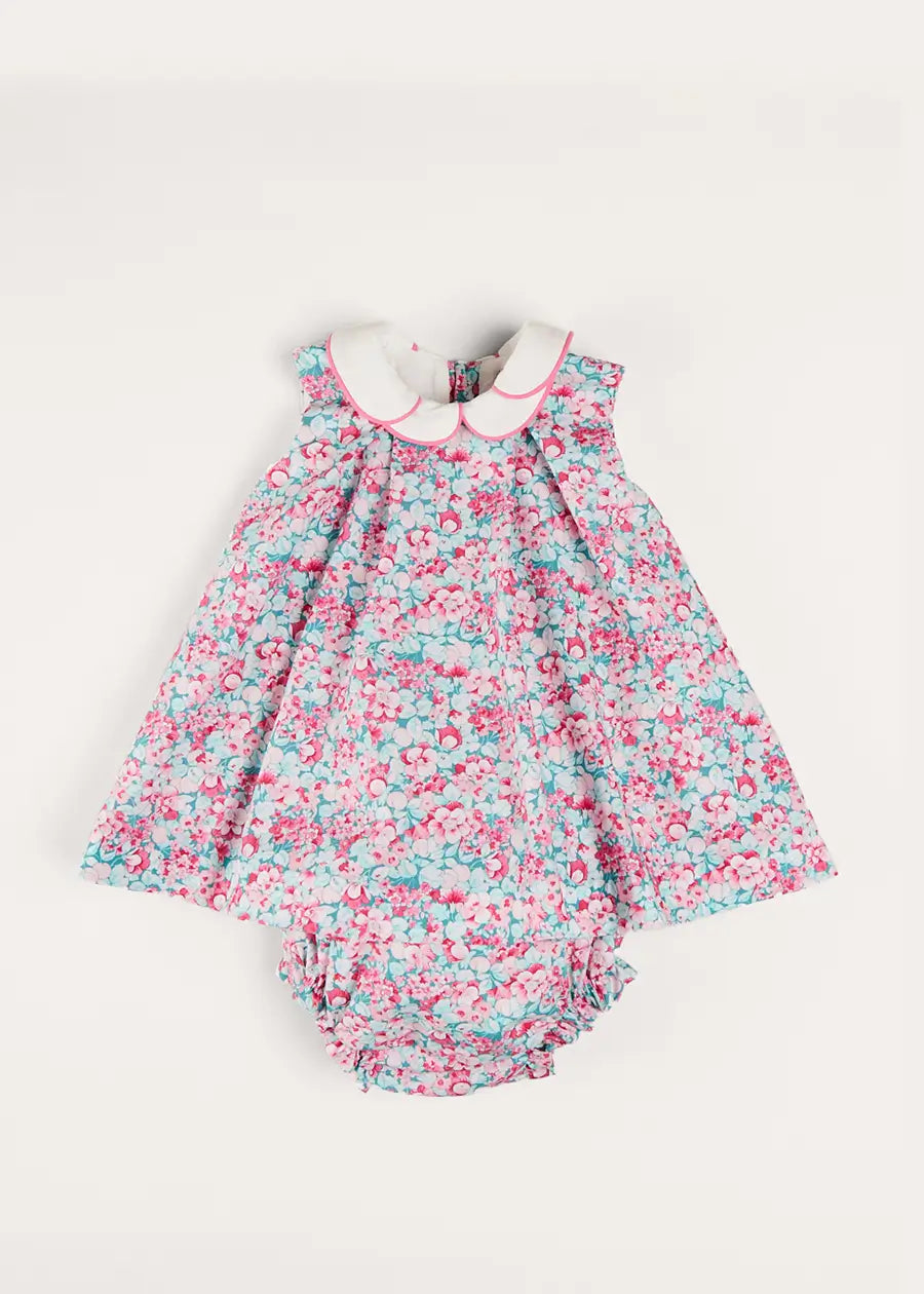 Eloise Floral Sleeveless Dress With Bloomers in Pink (3mths-3yrs) DRESSES from Pepa London