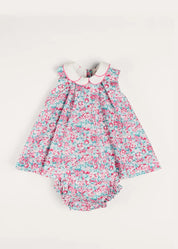 Eloise Floral Sleeveless Dress With Bloomers in Pink (3mths-3yrs) DRESSES from Pepa London