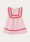 Lawrence Striped Ruffle Bib Sleeveless Dress in Red (12mths-8yrs) DRESSES from Pepa London