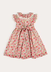 Margot Hand-Smocked Dress in Red Made with Liberty Fabric (12m-6yrs) DRESSES from Pepa London