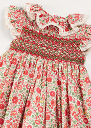 Margot Hand-Smocked Dress in Red Made with Liberty Fabric (12m-6yrs) DRESSES from Pepa London