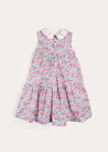 Eloise Floral Scallop Collar Sleeveless Dress in Pink (4-12yrs) DRESSES from Pepa London