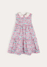 Eloise Floral Scallop Collar Sleeveless Dress in Pink (4-12yrs) from Pepa London