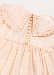 The Royal Silk Dress with Bloomers in Rose (6mths-3yrs) Dresses from Pepa London