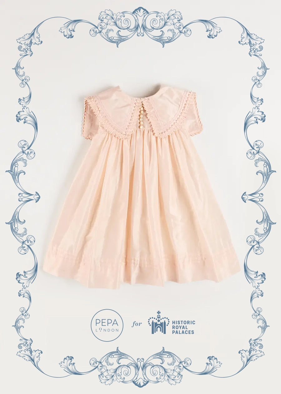The Royal Silk Dress in Rose (4-10yrs) Dresses from Pepa London