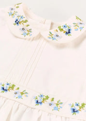The Royal Embroidered Dress in White (12mths-10yrs) Dresses from Pepa London