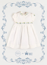 The Royal Embroidered Dress in White (12mths-10yrs) Dresses from Pepa London