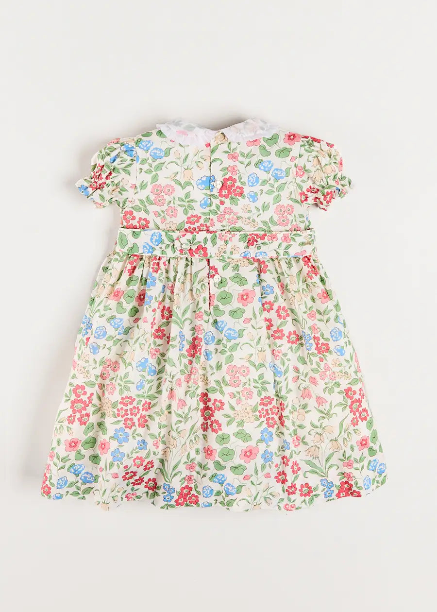 The Royal Floral Dress in Cream Made with Liberty Fabric (4-10yrs) Dresses from Pepa London