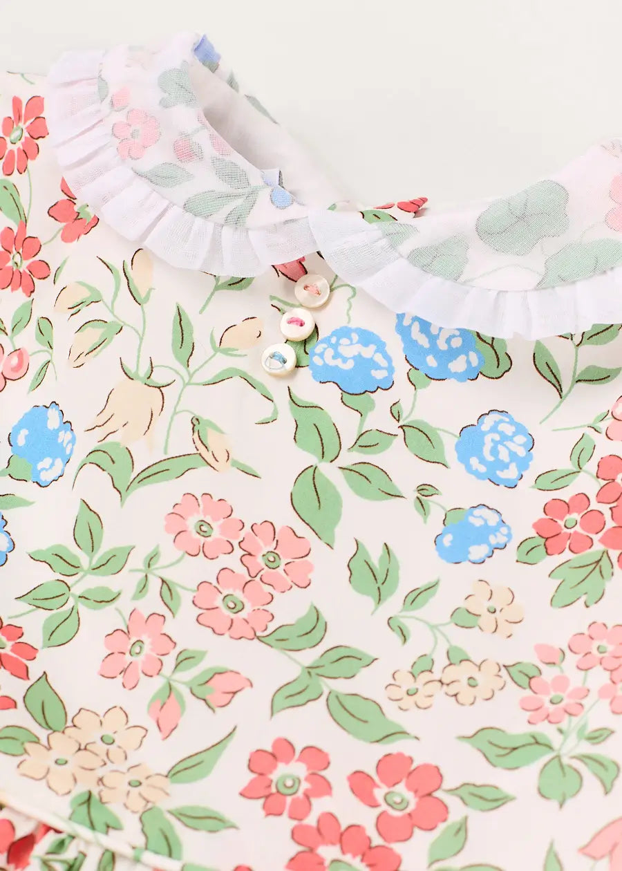 The Royal Floral Dress in Cream Made with Liberty Fabric (4-10yrs) Dresses from Pepa London