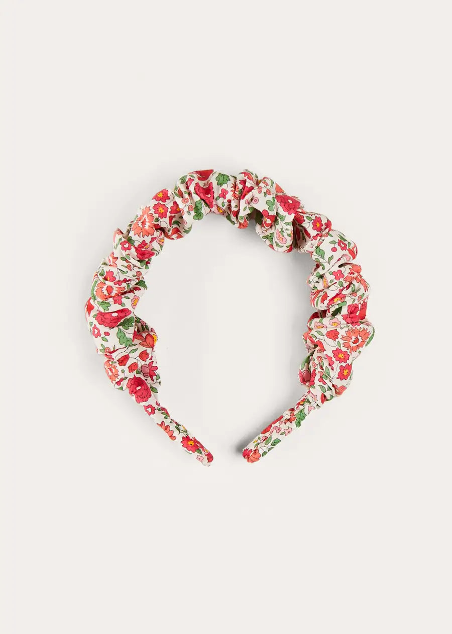 Margot Liberty Floral Scrunchie Hairband in Red HAIR ACCESSORIES from Pepa London