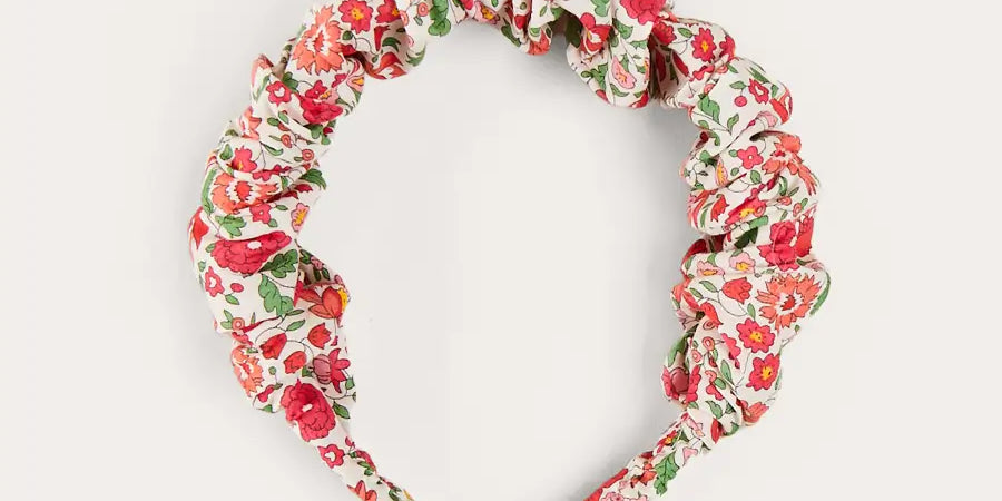 Margot Liberty Floral Scrunchie Hairband in Red HAIR ACCESSORIES from Pepa London
