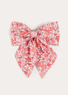 Emilia Floral Long Bow Hair Clip in Pink HAIR ACCESSORIES from Pepa London