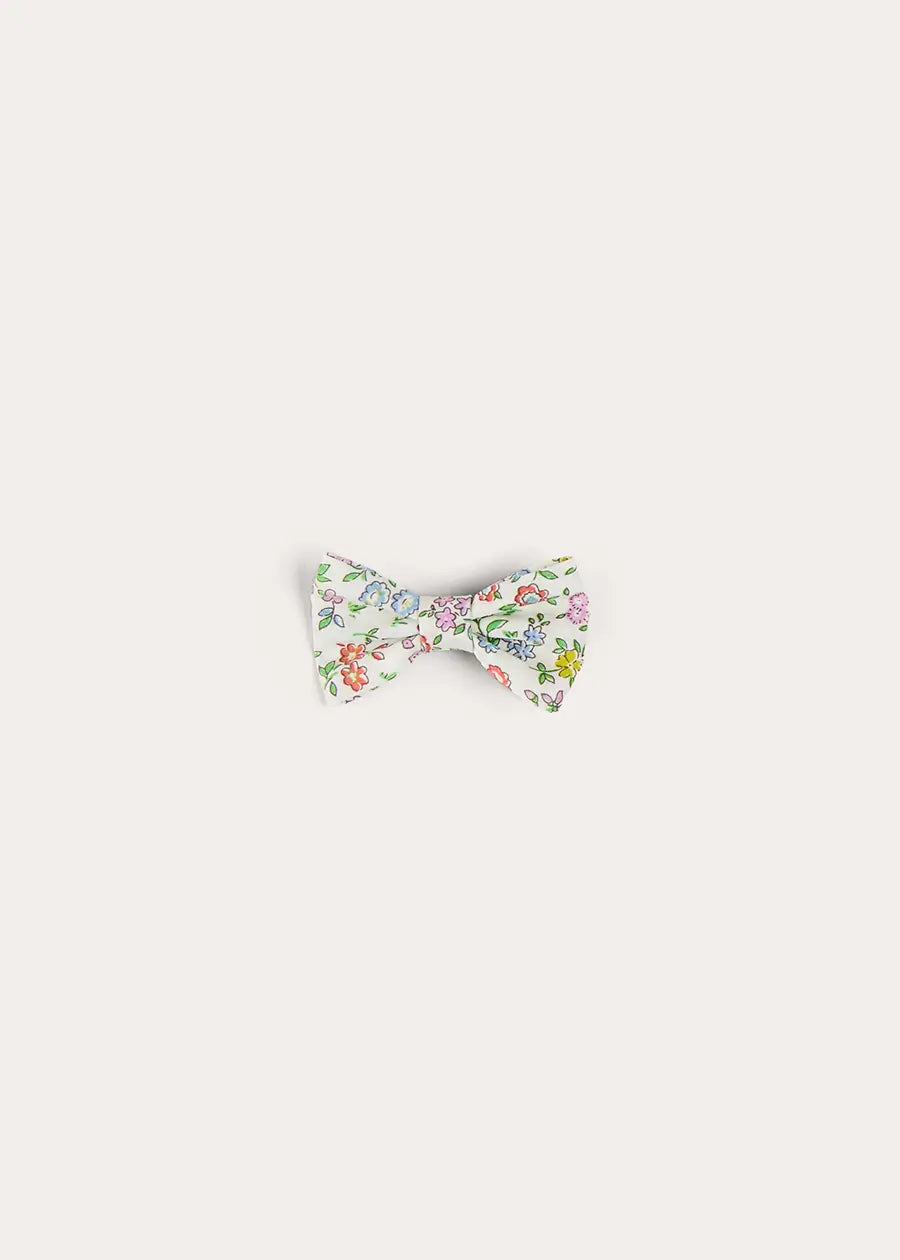 Cordelia Floral Small Bow Clip in Pink Made with Liberty Fabric HAIR ACCESSORIES from Pepa London