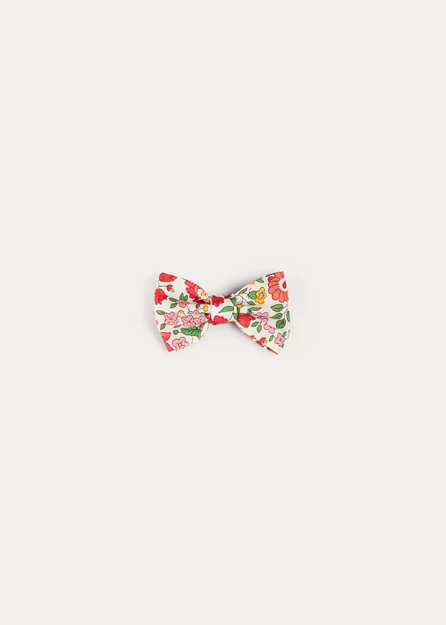 Margot Floral Small Bow Clip in Red Made with Liberty Fabric HAIR ACCESSORIES from Pepa London