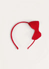 Plain Linen Hairband in Red HAIR ACCESSORIES from Pepa London