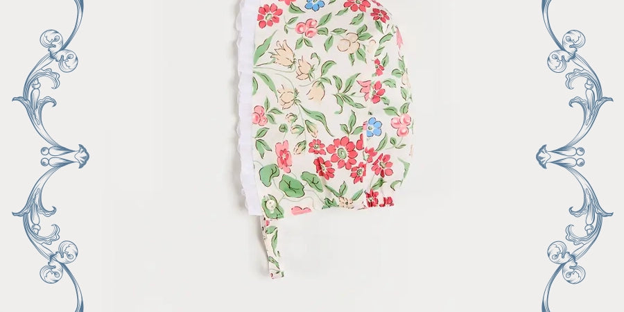 The Royal Floral Bonnet in Cream Made with Liberty Fabric (S-M) Bonnets from Pepa London
