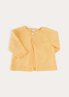 Openwork Detail Cotton Baby Cardigan in Tangerine (1-12mths) from Pepa London