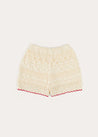 Crochet Cherry Detail Shorts in Beige (4-10yrs) SHORTS from Pepa London