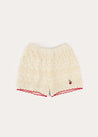 Crochet Cherry Detail Shorts in Beige (4-10yrs) SHORTS from Pepa London