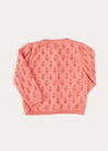 Floral Openwork Cotton Cardigan in Pink (2-10yrs) KNITWEAR from Pepa London