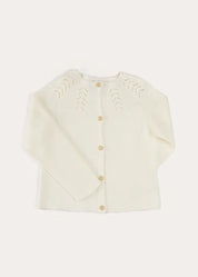 Openwork Cotton Cardigan in Cream (6mths-10yrs) KNITWEAR from Pepa London