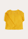 Openwork Cotton Cardigan in Mustard (12mths-10yrs) KNITWEAR from Pepa London