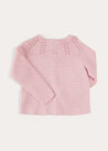 Openwork Cotton Cardigan in Pink (6mths-10yrs) KNITWEAR from Pepa London