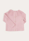 Openwork Cotton Cardigan in Pink (6mths-10yrs) from Pepa London