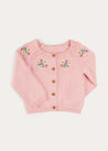 Strawberry Embroidery Cardigan in Pink (12mths-6yrs) KNITWEAR from Pepa London