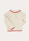 Cherry Motif Crochet Cardigan in Beige (2-10yrs) KNITWEAR from Pepa London