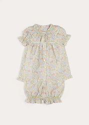Clara Floral Ruffle Collar Short Sleeve Pyjamas in Green (18mths-10yrs) NIGHTWEAR from Pepa London