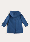 Double Breasted Coat With Detachable Hood in Blue (18mths-10yrs) COATS from Pepa London