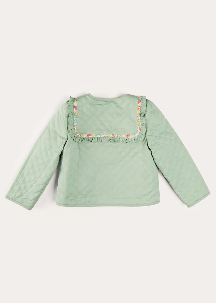 Clementine Floral Quilted Reversible Jacket in Coral (4-12yrs) COATS from Pepa London