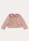 Iris Jacquard Statement Collar Jacket in Red (4-12yrs) COATS from Pepa London