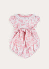 Audrey Hand Smocked Double Breasted Short Sleeve Romper in Pink (6mths-2yrs) ROMPERS from Pepa London