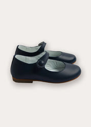 Leather Mary Jane Shoes in Navy (24-37EU)
