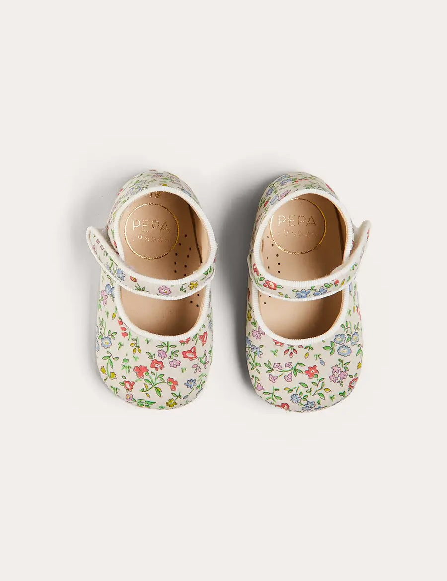 Cordelia Liberty Floral Mary Jane Pram Shoes in Pink (17-20EU) SHOES from Pepa London